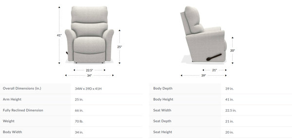 Lazy boy chair dimensions sale